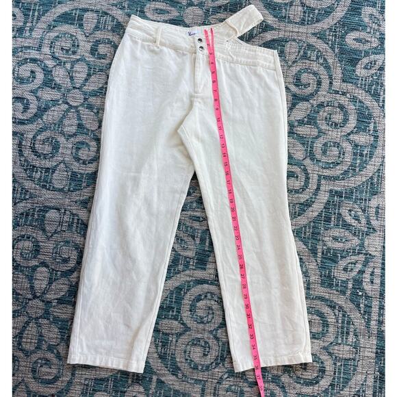 Superdown Iris Cut Out in Ivory High-Waisted Wide Leg Pants - Size M - Picture 9 of 11